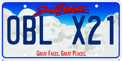 SD license plate 0BLX21