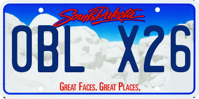 SD license plate 0BLX26