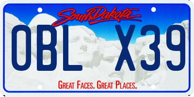 SD license plate 0BLX39