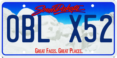 SD license plate 0BLX52