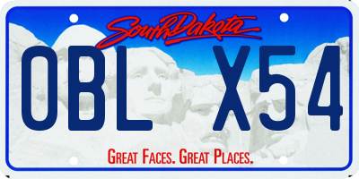 SD license plate 0BLX54