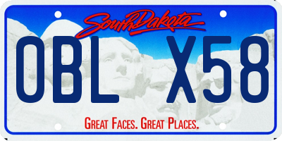 SD license plate 0BLX58
