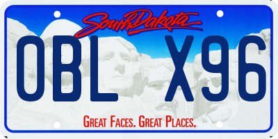 SD license plate 0BLX96