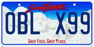 SD license plate 0BLX99