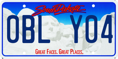SD license plate 0BLY04