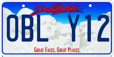 SD license plate 0BLY12