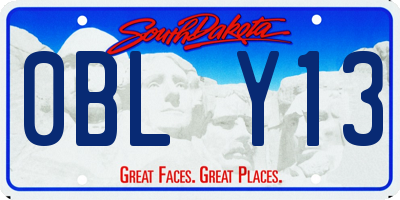SD license plate 0BLY13