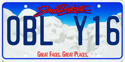SD license plate 0BLY16