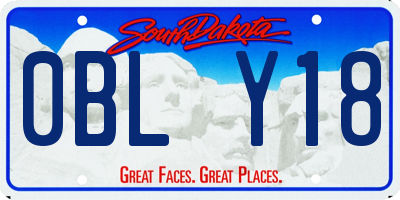 SD license plate 0BLY18