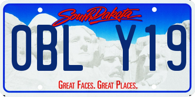 SD license plate 0BLY19