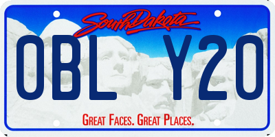 SD license plate 0BLY20