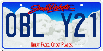 SD license plate 0BLY21