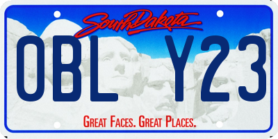 SD license plate 0BLY23