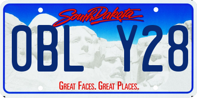 SD license plate 0BLY28