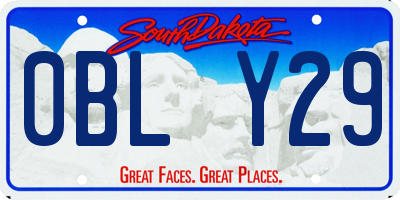 SD license plate 0BLY29