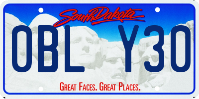 SD license plate 0BLY30