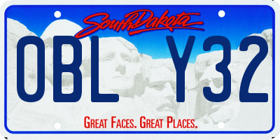 SD license plate 0BLY32