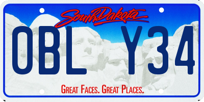 SD license plate 0BLY34