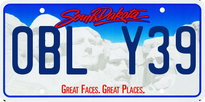 SD license plate 0BLY39