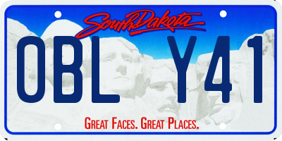 SD license plate 0BLY41