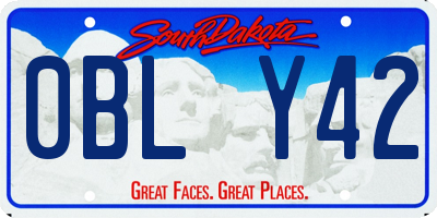 SD license plate 0BLY42