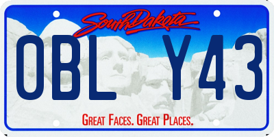 SD license plate 0BLY43