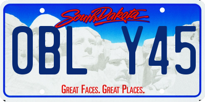 SD license plate 0BLY45