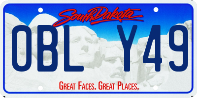 SD license plate 0BLY49