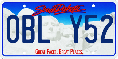 SD license plate 0BLY52