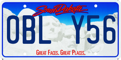 SD license plate 0BLY56