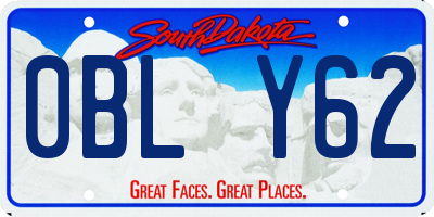 SD license plate 0BLY62
