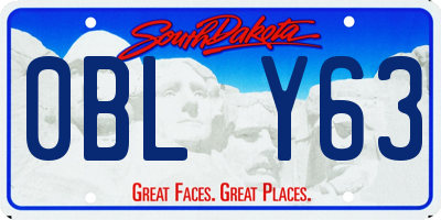 SD license plate 0BLY63