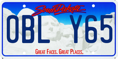 SD license plate 0BLY65