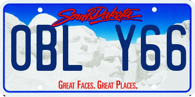 SD license plate 0BLY66