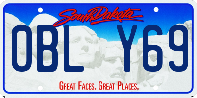 SD license plate 0BLY69