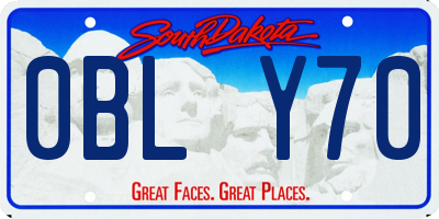 SD license plate 0BLY70