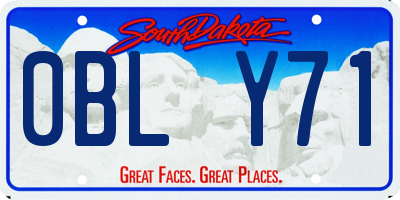 SD license plate 0BLY71
