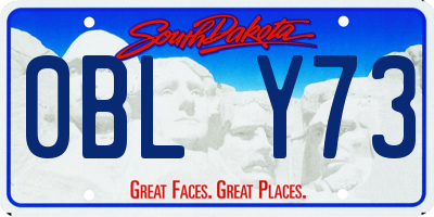 SD license plate 0BLY73