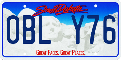 SD license plate 0BLY76