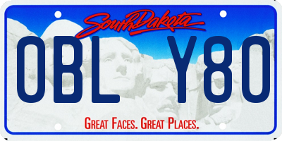SD license plate 0BLY80