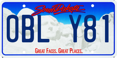 SD license plate 0BLY81