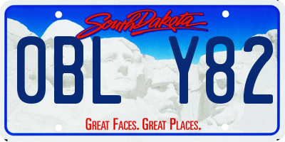 SD license plate 0BLY82