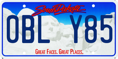 SD license plate 0BLY85