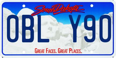 SD license plate 0BLY90