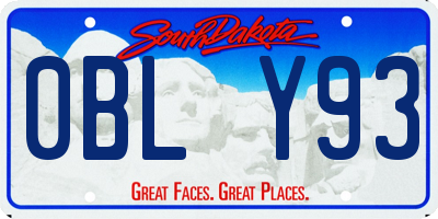 SD license plate 0BLY93
