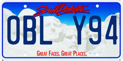 SD license plate 0BLY94