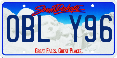 SD license plate 0BLY96