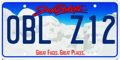 SD license plate 0BLZ12