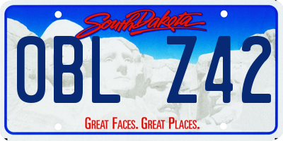 SD license plate 0BLZ42