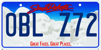 SD license plate 0BLZ72